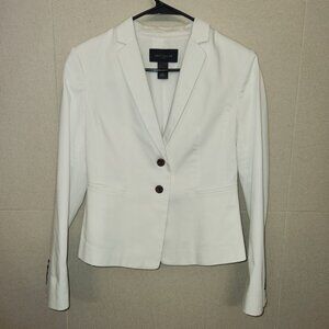 Ann Taylor Factory White Suit Jacket - 2 button - Cotton / Poly Blend - Size 4